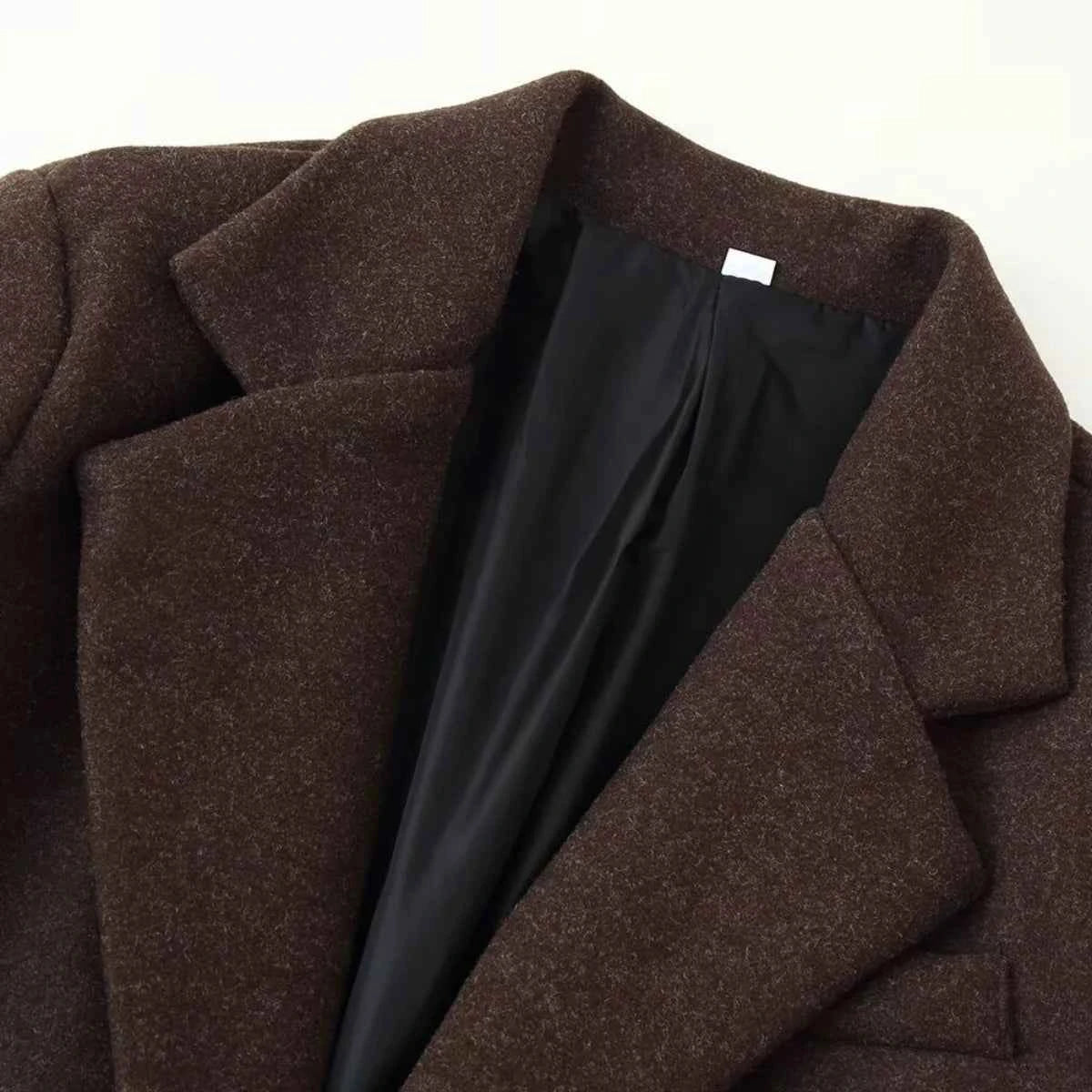 Chic Women's Loose Single-Breasted Lapel Long Coat with Pockets for Autumn