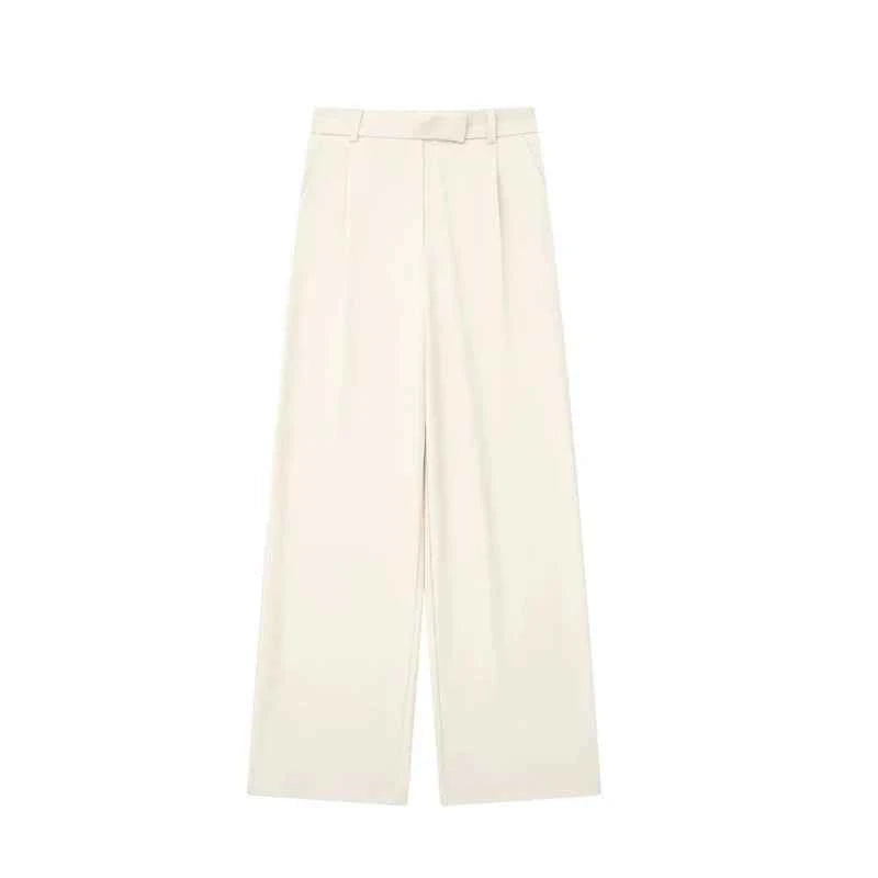 Elegant High Waist Wide Leg Women's Pants - Loose Baggy Style